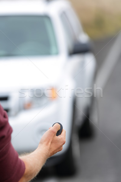 Driver starting car with keyless remote control Stock photo © Maridav