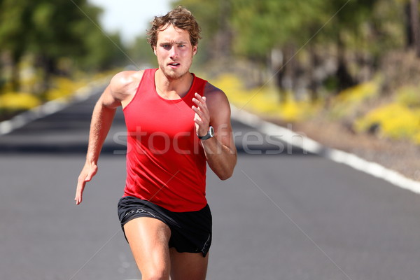 Courir sport homme s'adapter musculaire jeunes Photo stock © Maridav