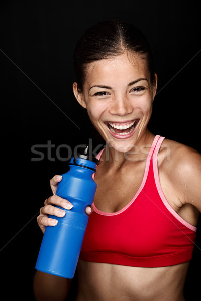 Fitness Frau lächelnd glücklich frischen Energie Schwitzen Stock foto © Maridav