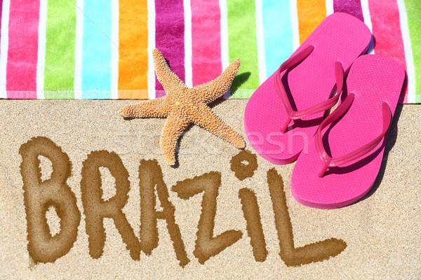 Brezilya plaj tatil hedef görmek kelime Stok fotoğraf © Maridav
