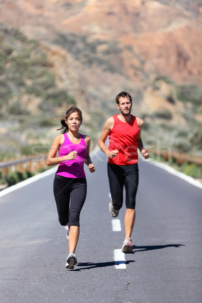 Fut pár kettő futók képzés maraton Stock fotó © Maridav