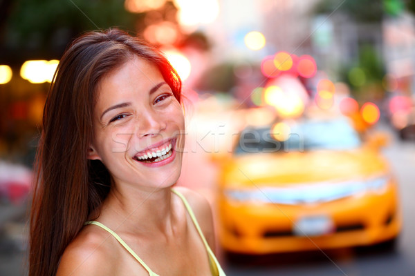 Happy New York City girl Stock photo © Maridav