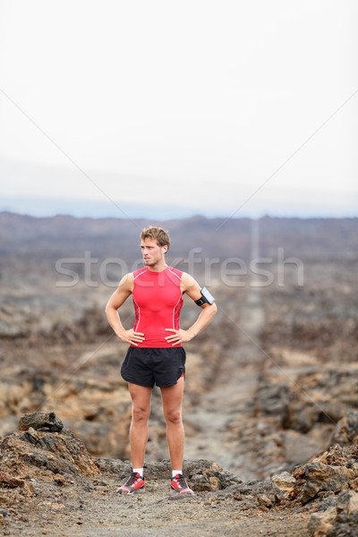 Running man - portrait of male runner resting Stock photo © Maridav