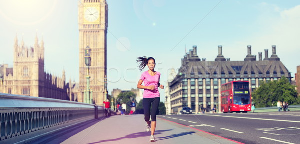 London lifestyle woman running near Big Ben Stock photo © Maridav