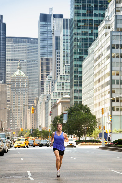 Running workout in New York City - Male runner Stock photo © Maridav