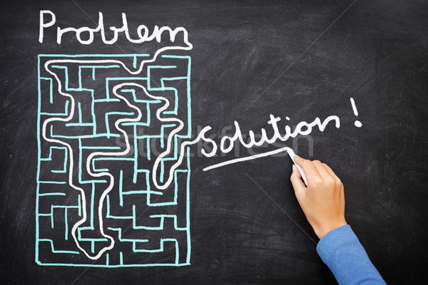 Problem and solution - solving maze Stock photo © Maridav