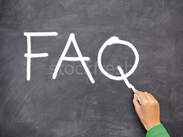 Stockfoto: Faq · vraag · Blackboard · schoolbord · hand · schrijven