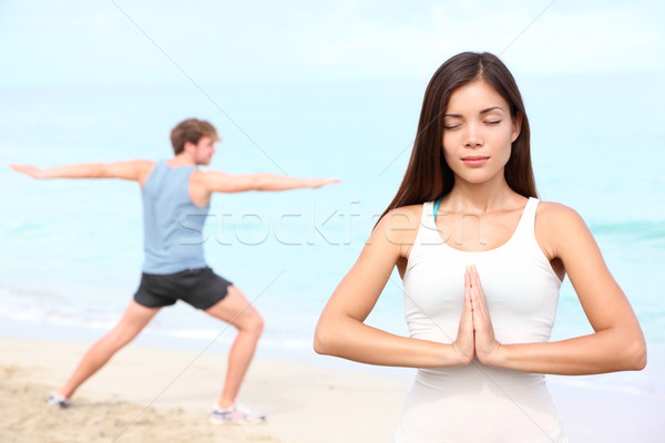 Yoga meditation couple Stock photo © Maridav