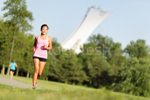 Running fitness in summer city park Stock photo © Maridav