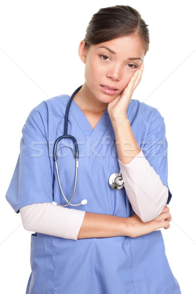 Nefericit femeie chirurg medic asistentă mână Imagine de stoc © Maridav