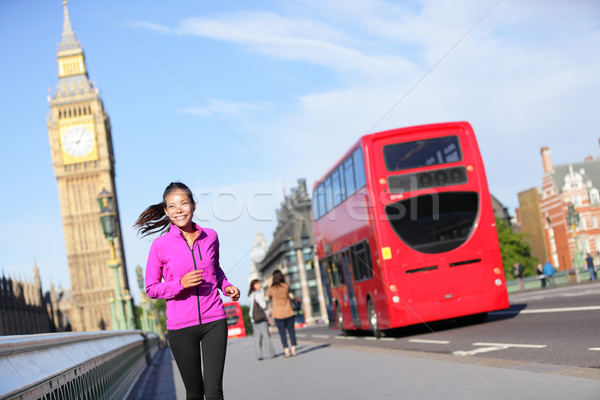 Stock foto: London · Lifestyle · Frau · läuft · Big · Ben · weiblichen