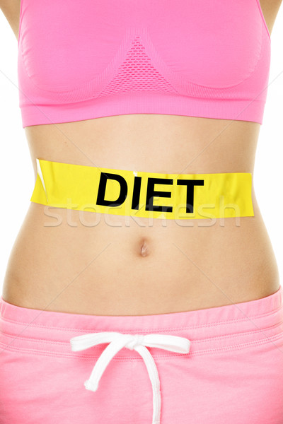 Diety zdrowe odżywianie kobieta żołądka tekst Zdjęcia stock © Maridav