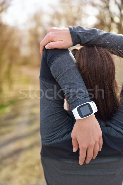 Vrouw lopen hartslag monitor vrouwelijke Stockfoto © Maridav