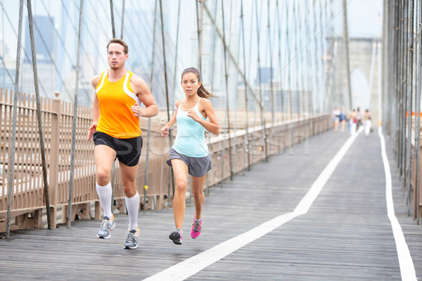Runners couple running in New York Stock photo © Maridav