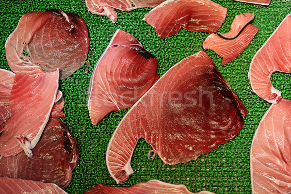 Tuna meat fillets in Tsukiji fish market, Tokyo Stock photo © Maridav