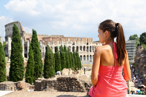 Italy travel - Woman tourist at Coliseum, Rome Stock photo © Maridav