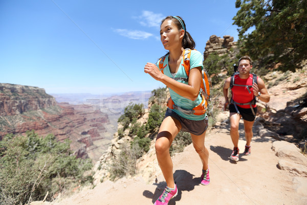 Trail running cross-country runner in Grand Canyon Stock photo © Maridav