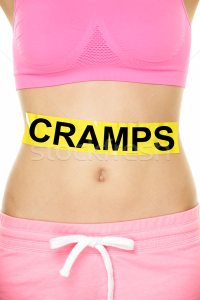 Midsection Of Woman With Cramps Sign On Stomach Stock photo © Maridav