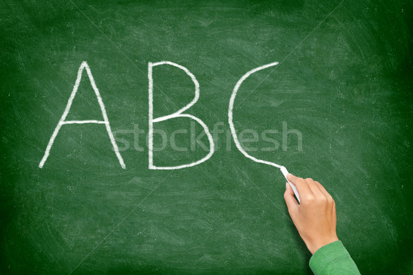 ABC, education and primary school blackboard Stock photo © Maridav