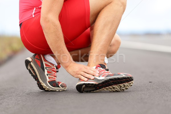 Winkel defekt läuft Sport Verletzungen männlich Stock foto © Maridav