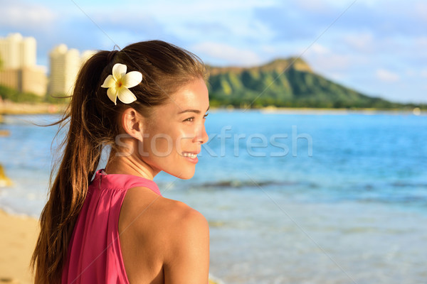 Hawaiian beach woman on Waikiki - beautiful girl Stock photo © Maridav