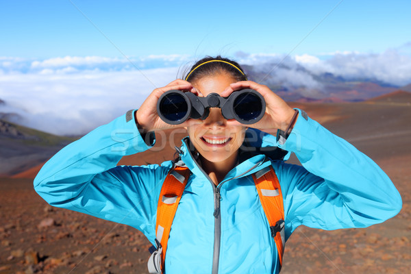 Hiker looking in binoculars Stock photo © Maridav