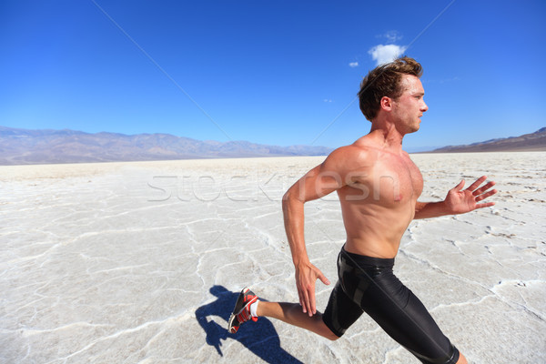 Fut sport férfi fitnessz futó sivatag Stock fotó © Maridav