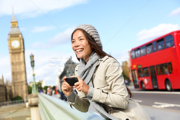London tourist woman sightseeing taking pictures Stock photo © Maridav