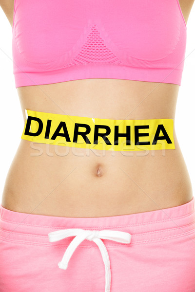 Diarrea alimentos envenenamiento texto escrito femenino Foto stock © Maridav