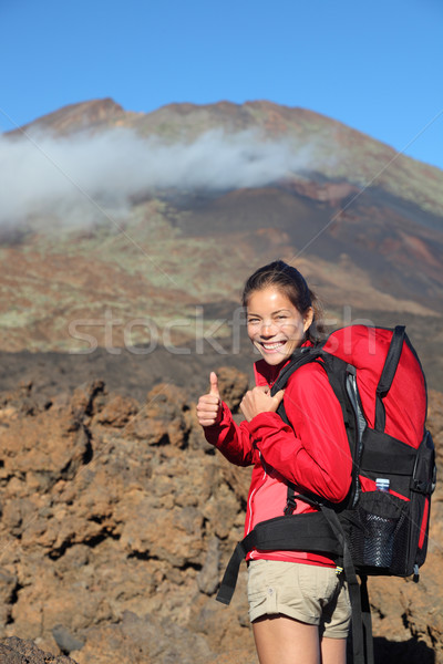 Healthy lifestyle - happy woman hiker Stock photo © Maridav