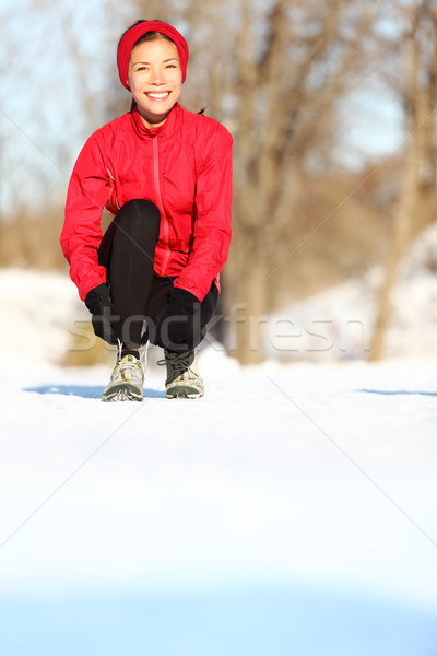 Runner in winter snow Stock photo © Maridav
