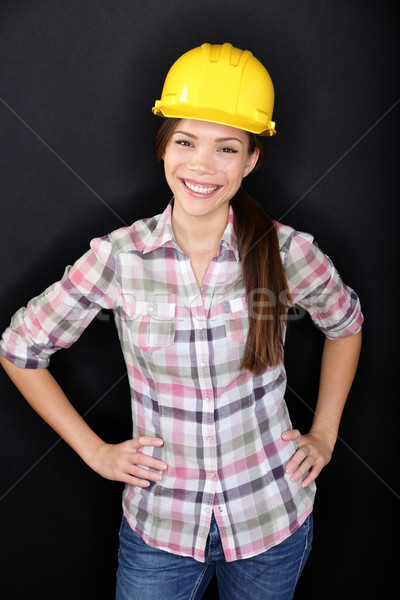 Stock photo: Construction worker happy woman portrait