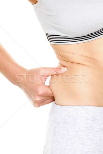 Weight gain - woman gaining weight touching fat Stock photo © Maridav