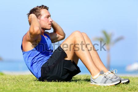 Foto stock: Deporte · fitness · hombre · relajante · formación · aire · libre