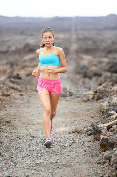 Stock photo: Healthy lifestyle runner woman trail running