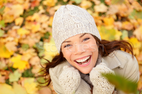 Сток-фото: осень · женщину · счастливым · красочный · осень · листьев