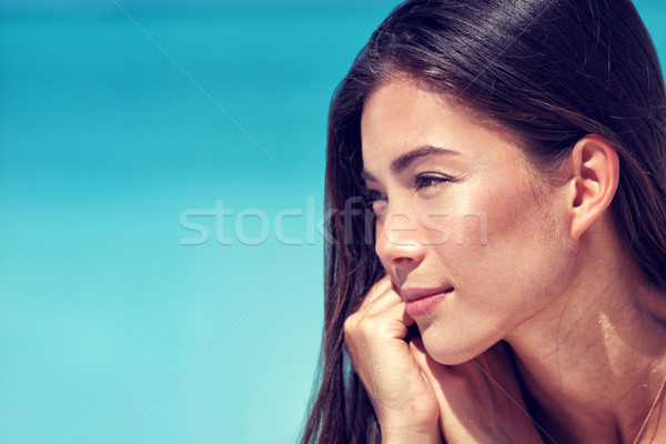 Jonge asian schoonheid vrouw gezicht portret Stockfoto © Maridav