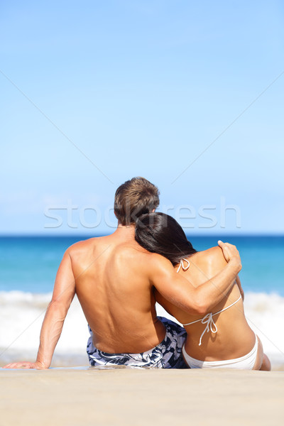 Beach couple romantic in love relaxing on travel Stock photo © Maridav