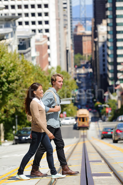 San Francisco city street people students walking Stock photo © Maridav