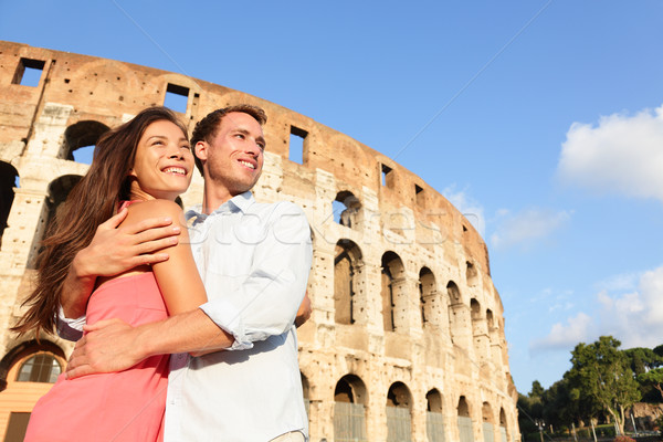Romantic travel couple in Rome by Coliseum Stock photo © Maridav