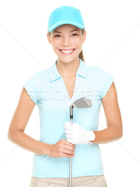 Mujer sonriendo golf club Foto stock © Maridav