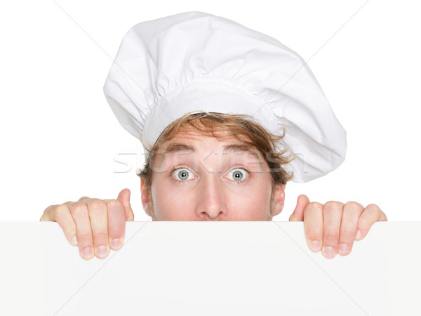 Foto stock: Chef · signo · hombre · cocinar · Baker · hasta