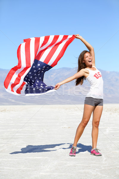フラグ 女性 選手 アメリカンフラグ 米国 ストックフォト © Maridav