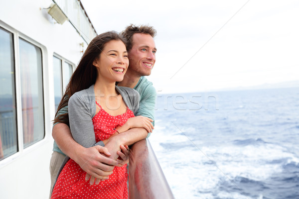 Cruise ship couple romantic enjoying travel Stock photo © Maridav