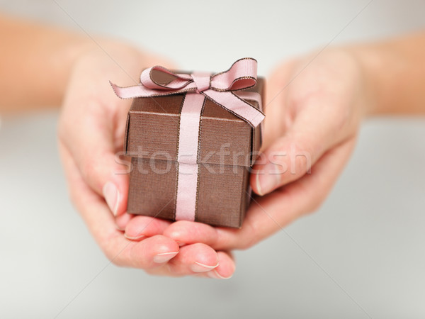 Prezenta cadou mâini mic Imagine de stoc © Maridav