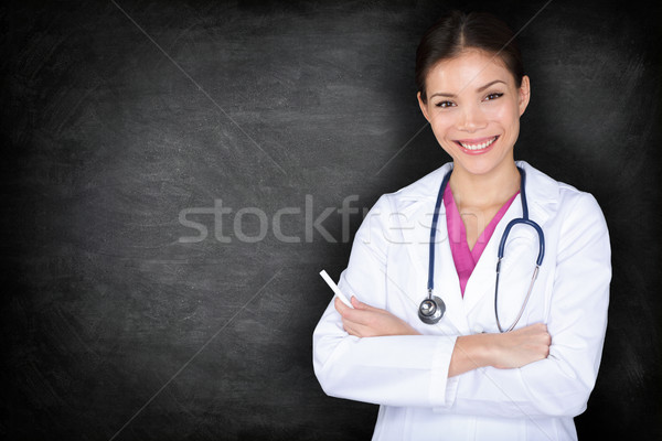 Female doctor woman teaching at medical school Stock photo © Maridav