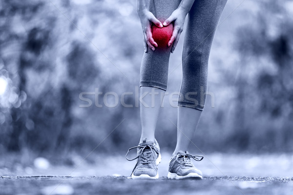 Knie Verletzungen Sport läuft Verletzungen Frau Stock foto © Maridav