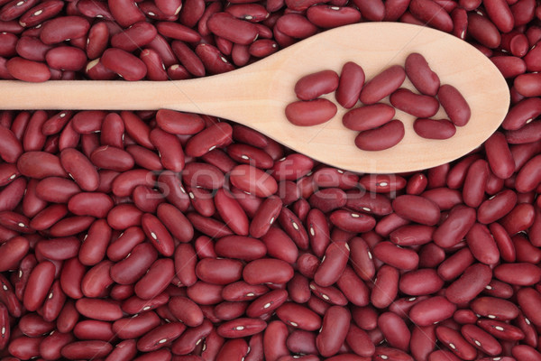 Stock foto: Niere · Bohnen · Bean · Holzlöffel · Essen · Hintergrund