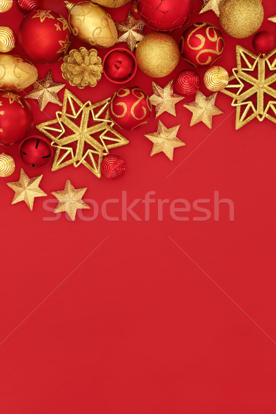 Christmas snuisterij Rood goud decoraties achtergrond Stockfoto © marilyna