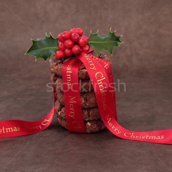 Natal tentação chocolate lasca bolinhos biscoito Foto stock © marilyna